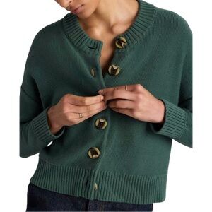 Quince Green Button-Up Sweater